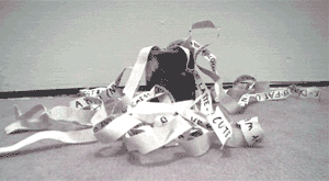 Strips of paper with words on them