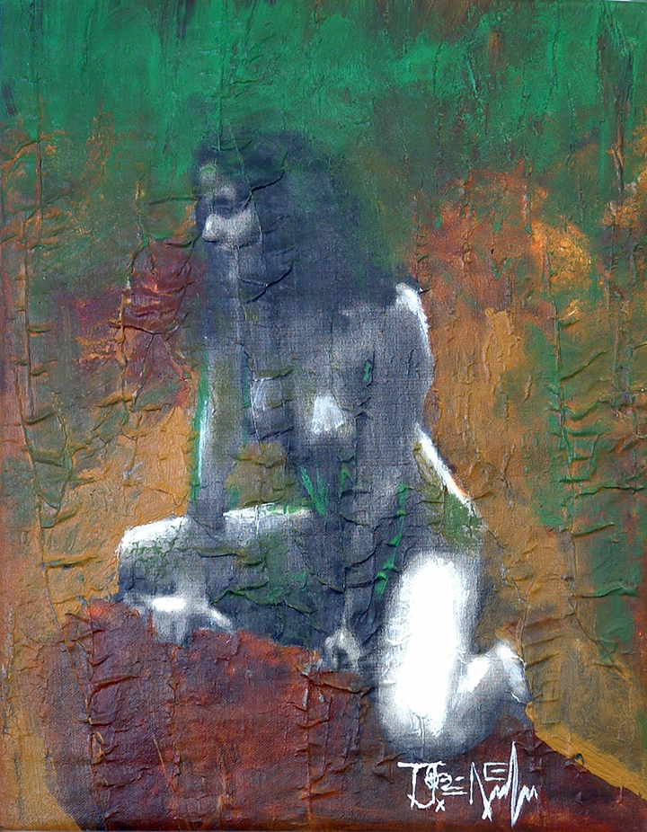 Gril on a Rock from the Wallpaper Series