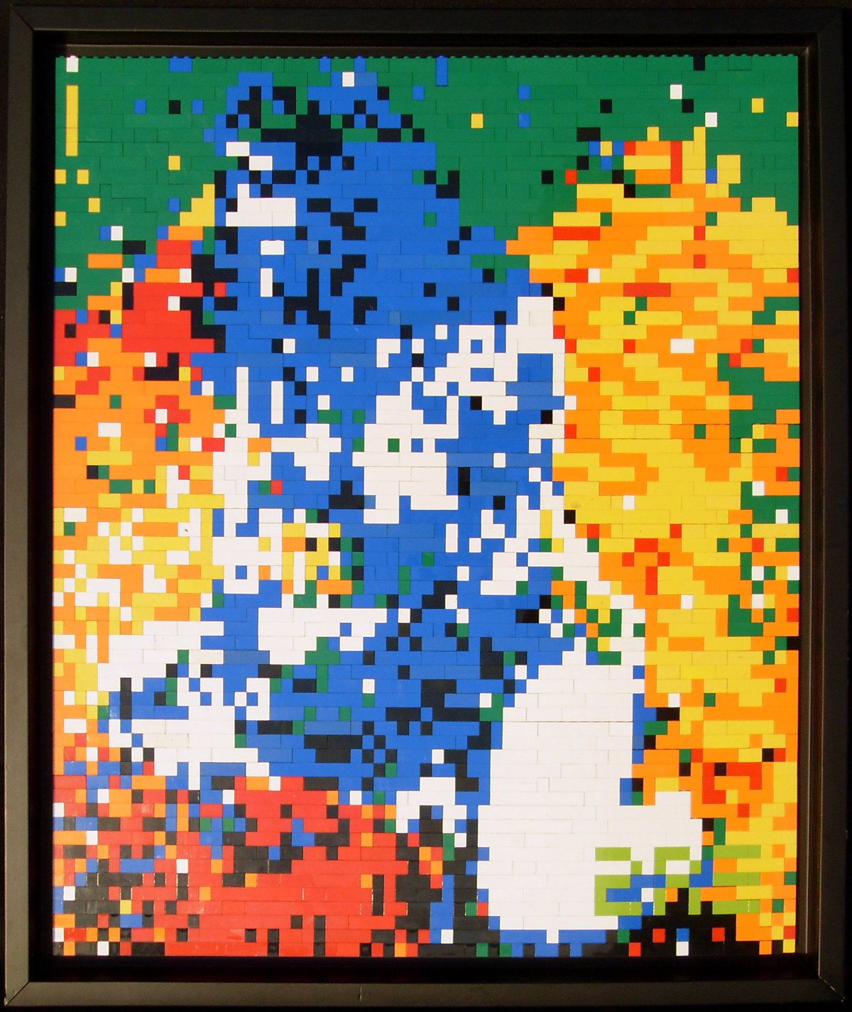LEGO mosaic of a nude woman