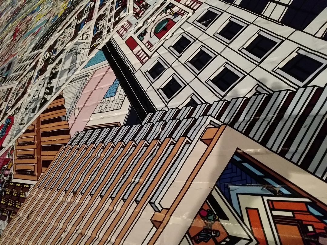 a wall wrapped in an architectural drawing