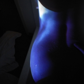 An abstract blue nude