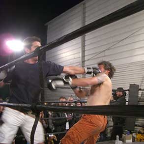At an East Bay Rats fight there are 2 rules if you want to get in the ring: you can't have an actual beef and you have to be drunk