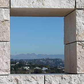 A view of Los Angeles hills at the Getty museum