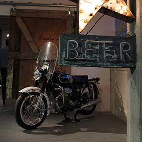 On assignment at a popup show announcing a Triumph design