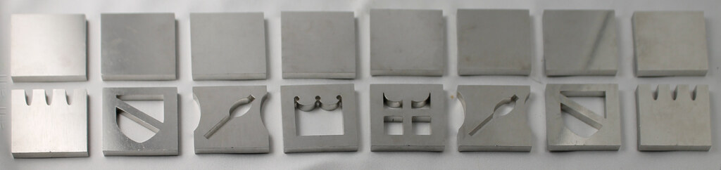 Square chess set made of stainless steel